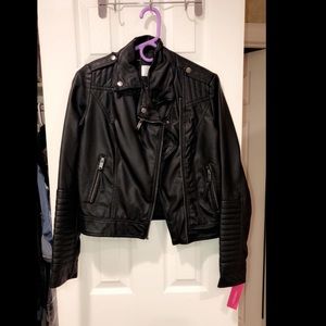 Leather jacket, new with tags